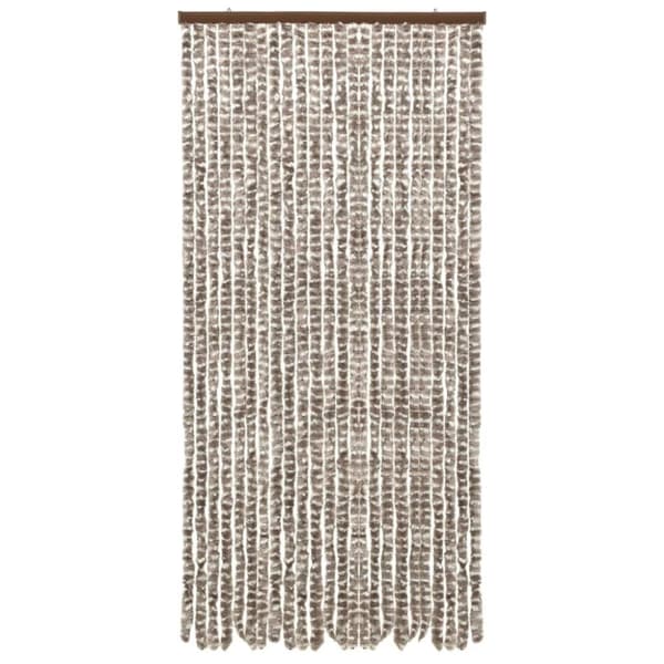 vidaXL insektgardin 100x220 cm chenille gråbrun og hvid