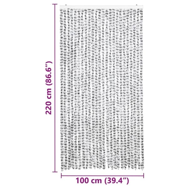 vidaXL insektgardin 100x220 cm chenille lysegrå og mørkegrå