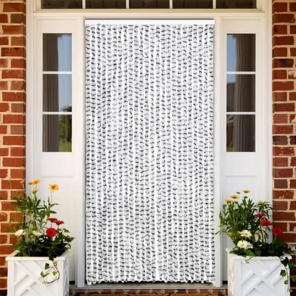 vidaXL insektgardin 100x220 cm chenille lysegrå og mørkegrå