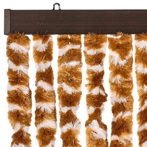 vidaXL Insektsdraperi ockra och vit 90x220 cm chenille