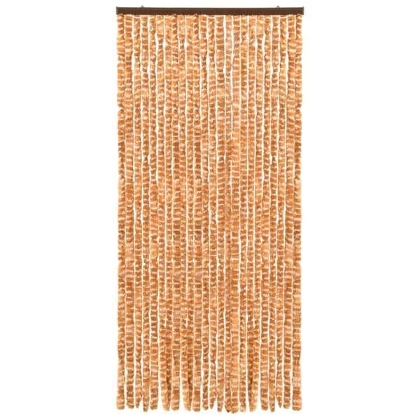 vidaXL Insektgardin oker og hvit 90x220 cm chenille