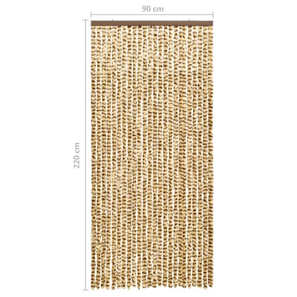 vidaXL Insektsdraperi beige och brun 90x220 cm chenille
