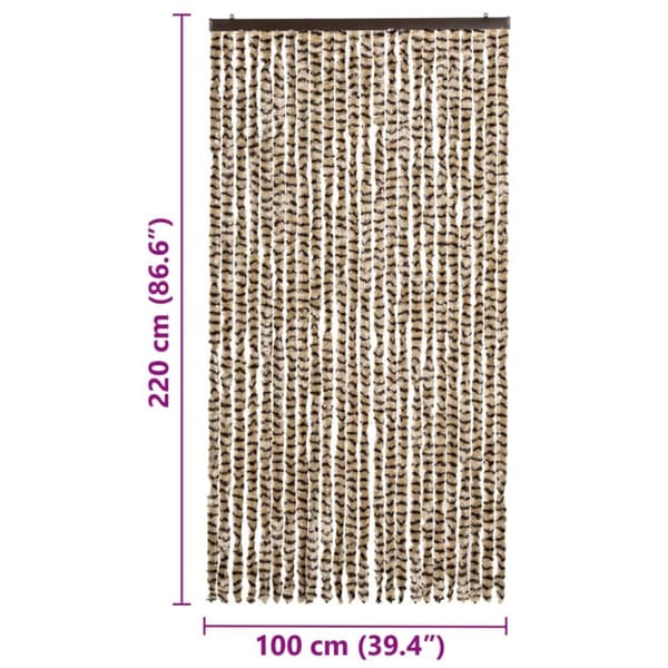 vidaXL Insektgardin beige og brun 100x220 cm chenille