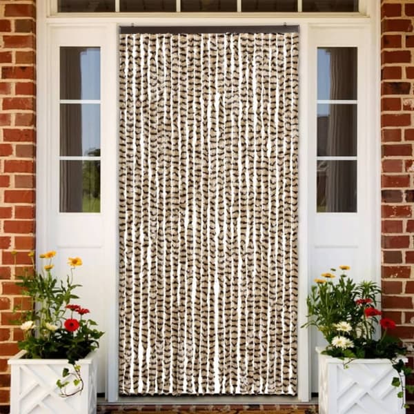 vidaXL Insektgardin beige og brun 100x220 cm chenille