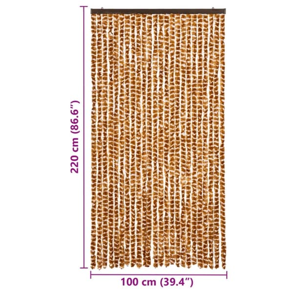 vidaXL insektgardin 100x220 cm chenille okker og hvid