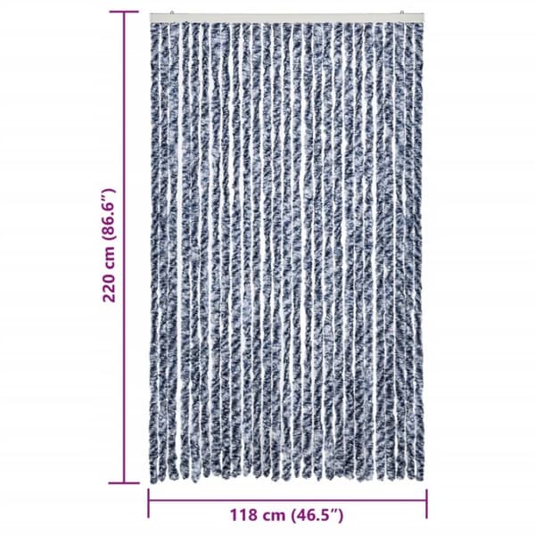 vidaXL Insektsdraperi blå och vit 118x220 cm chenille