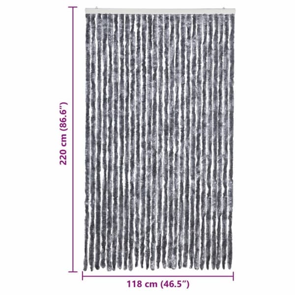 vidaXL Insektgardin sølv 118x220 cm chenille