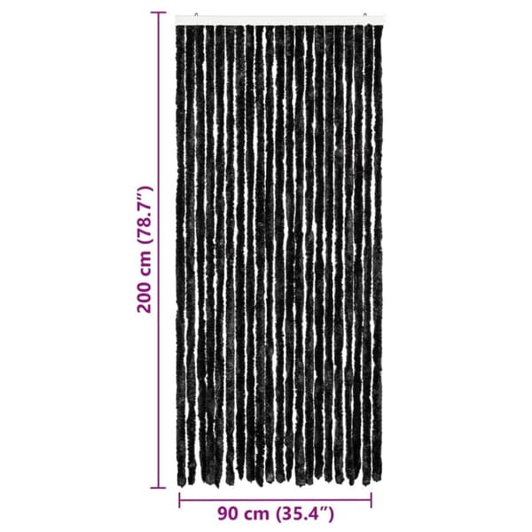 vidaXL Insektsdraperi antracit 90x200 cm chenille