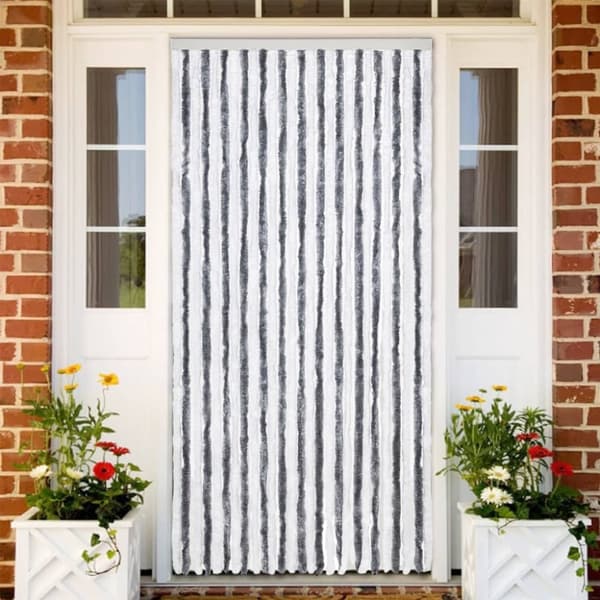 vidaXL Insektgardin grå og hvit 118x220 cm chenille