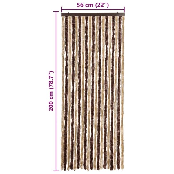 vidaXL Insektsdraperi beige och ljusbrun 56x200 cm chenille