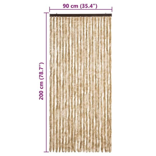 vidaXL Insektsdraperi beige 90x200 cm chenille