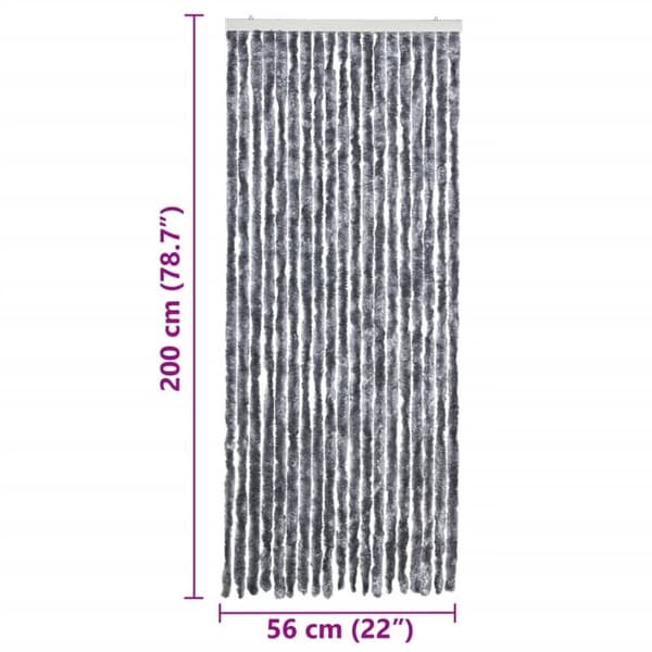 vidaXL Hyönteisverho hopea 56x200 cm Chenille