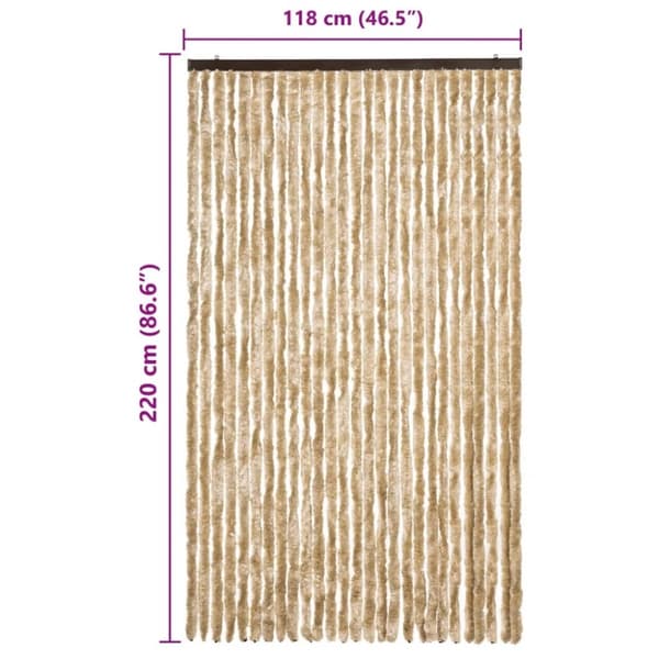 vidaXL Hyönteisverho beige 118 x 220 cm Chenille
