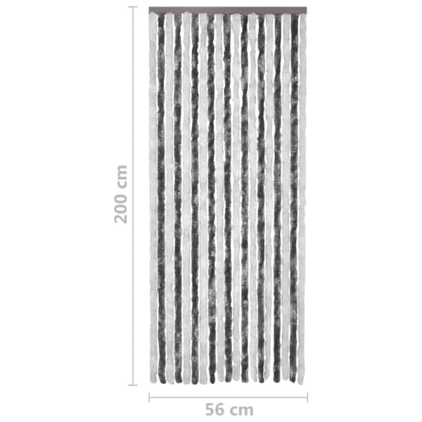 vidaXL insektgardin 56x200 cm chenille grå og hvid