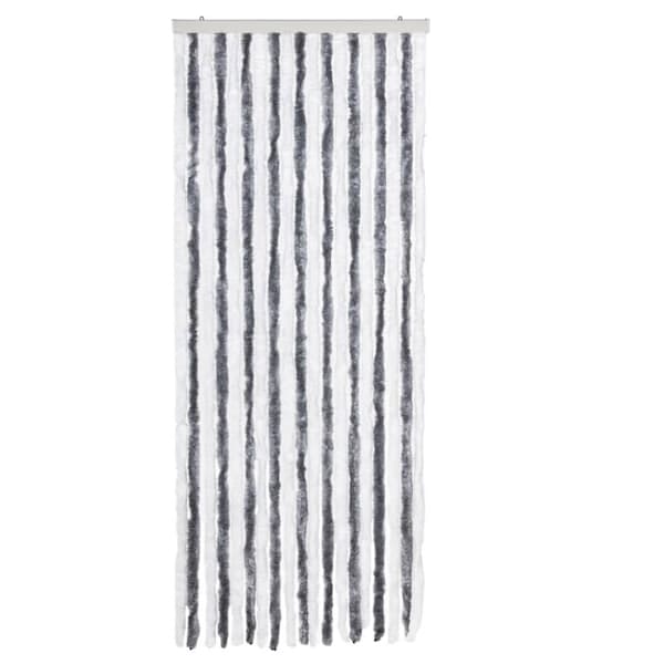 vidaXL insektgardin 56x200 cm chenille grå og hvid