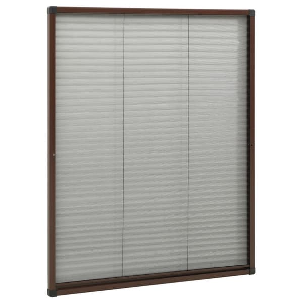 vidaXL Plissert insektskjerm for vindu aluminium brun 80x100 cm