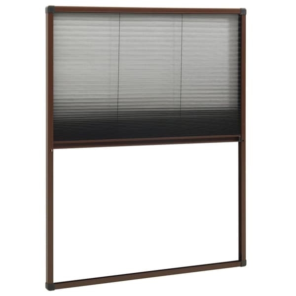 vidaXL Plissert insektskjerm for vindu aluminium brun 80x100 cm