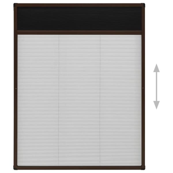 vidaXL Plissert insektskjerm for vindu aluminium brun 80x100 cm