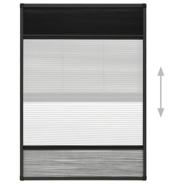 vidaXL Plisserat insektsnät med jalusi för fönster 80x120 cm aluminium