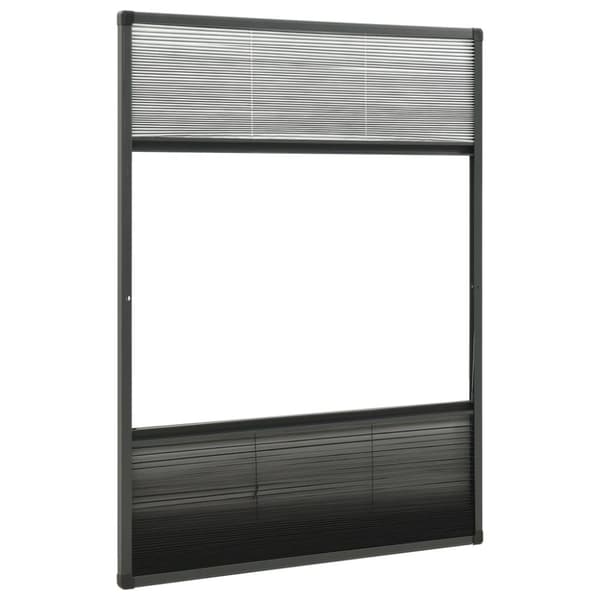 vidaXL Plisserat insektsnät med jalusi för fönster 80x120 cm aluminium