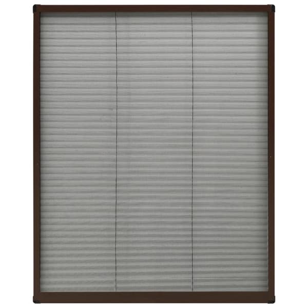 vidaXL Plisserat insektsnät för fönster brun 60x80 cm aluminium