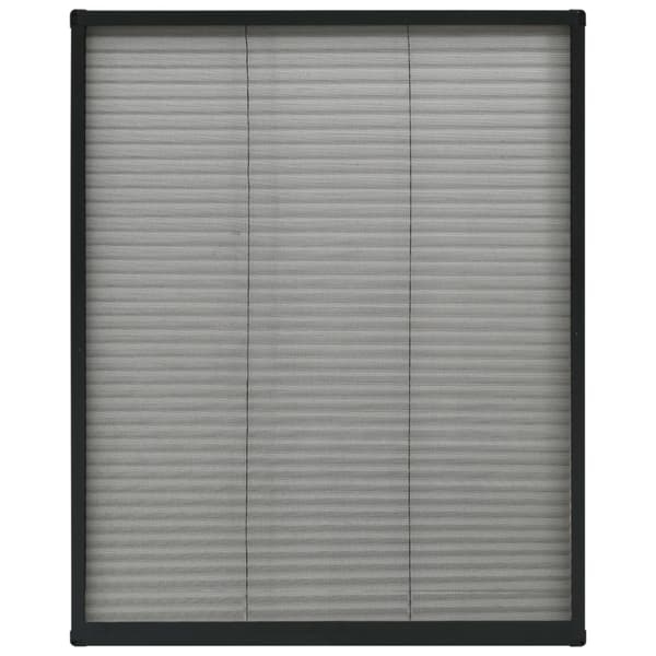 vidaXL Plisserat insektsnät för fönster antracit 80x100 cm aluminium