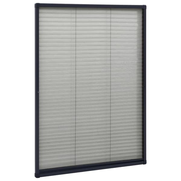 vidaXL Plissert insektskjerm for vindu aluminium antrasitt 80x120 cm