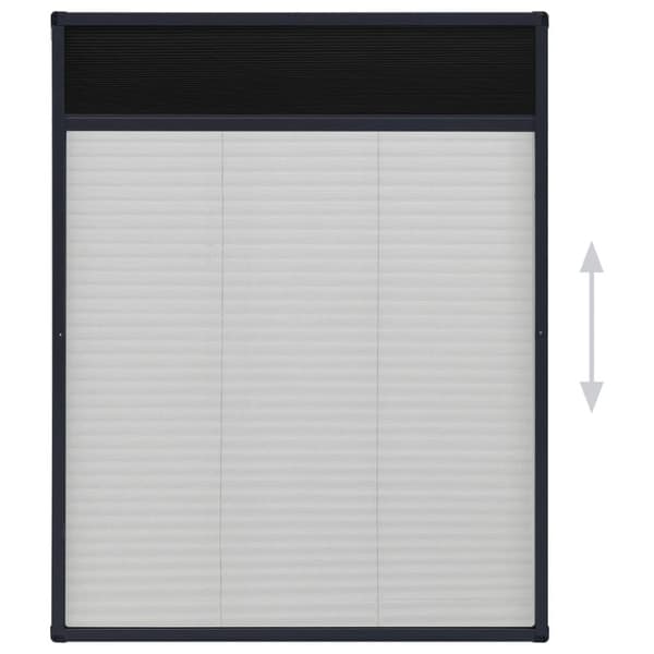 vidaXL Plisserat insektsnät för fönster aluminium antracit 60x80cm