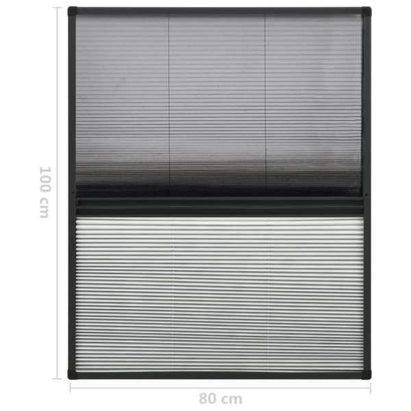 vidaXL plisseret insektnet til vinduer 80x100 cm afskygning aluminium