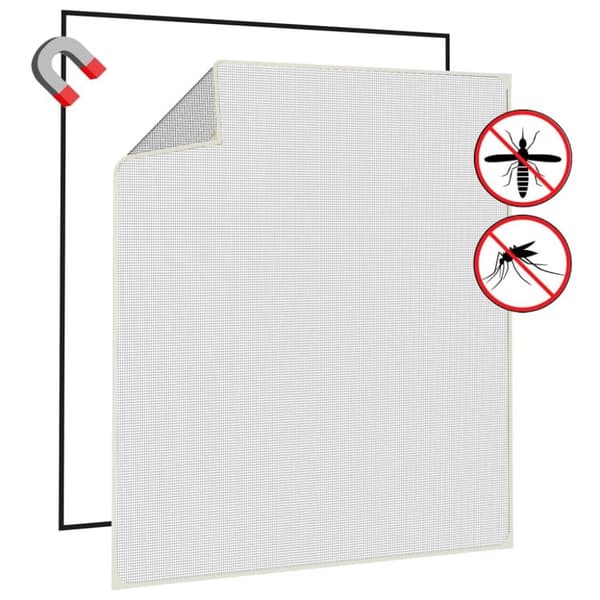 vidaXL Magnetiskt insektsnät för fönster vit 130x150 cm
