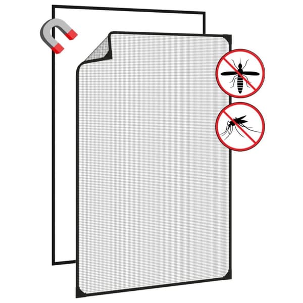 vidaXL Magnetiskt insektsnät för fönster antracit 80x120 cm