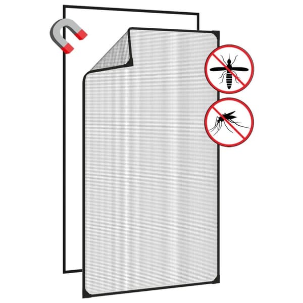 vidaXL Magnetiskt insektsnät för fönster antracit 80x140 cm