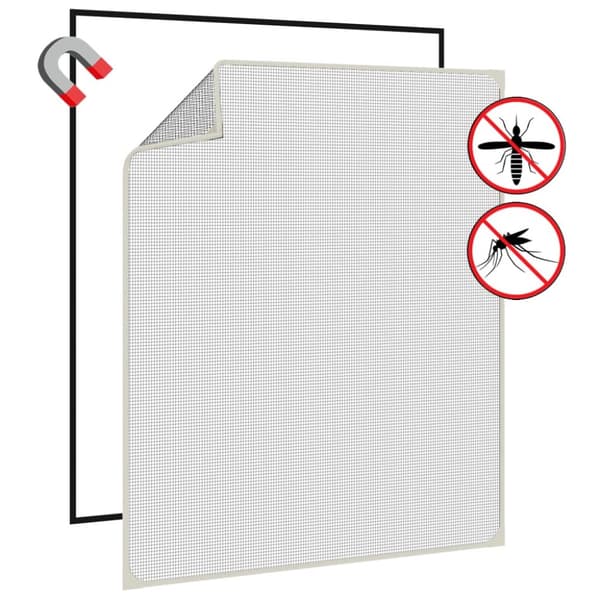 Magnetiskt insektsnät för fönster vit 100x120 cm
