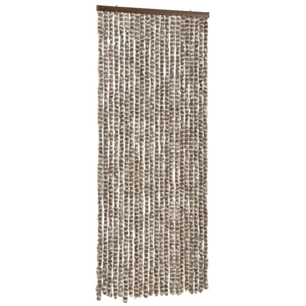 Insektsdraperi taupe och vit 90x220 cm chenille