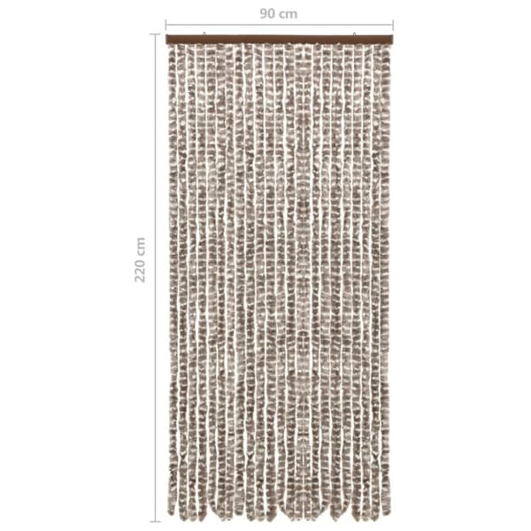 Insektsdraperi taupe och vit 90x220 cm chenille