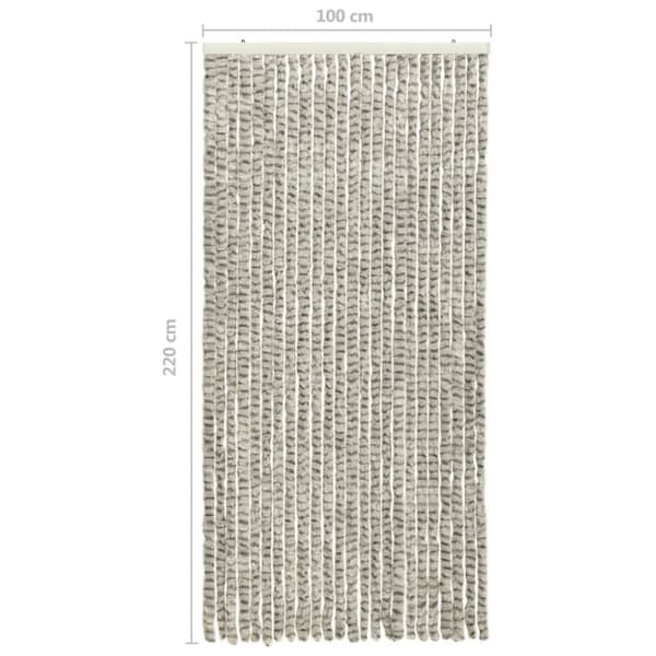 Insektsdraperi ljusgrå och mörkgrå 100x220 cm chenille