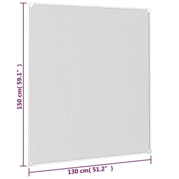 Magnetiskt insektsnät för fönster vit 130x150 cm