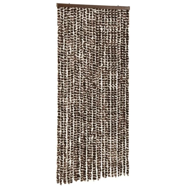 insektgardin 100x220 cm chenille brun og hvid