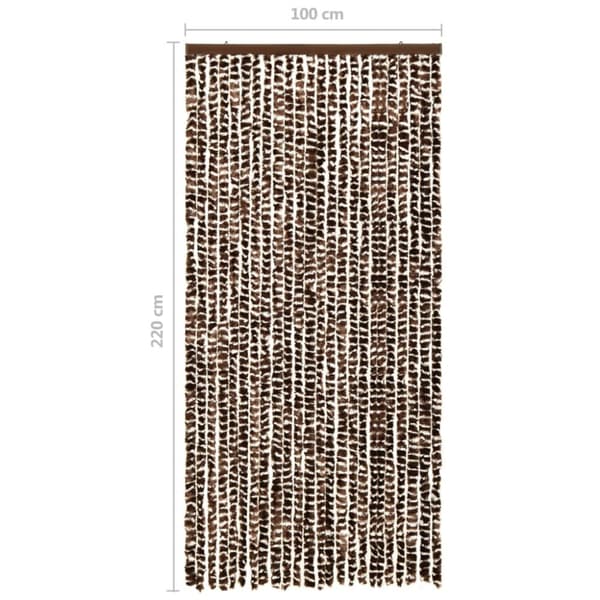 insektgardin 100x220 cm chenille brun og hvid