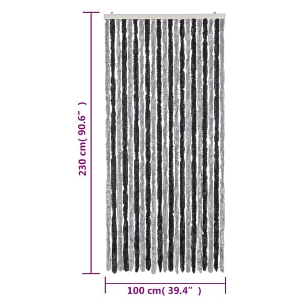 vidaXL Hyönteisverho harmaa ja musta 100x230 cm chenille