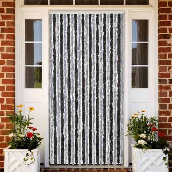vidaXL Hyönteisverho harmaa ja musta 100x230 cm chenille