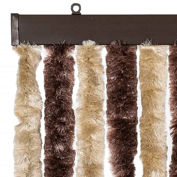 vidaXL Fluegardin beige og lysebrun 100x200 cm chenille