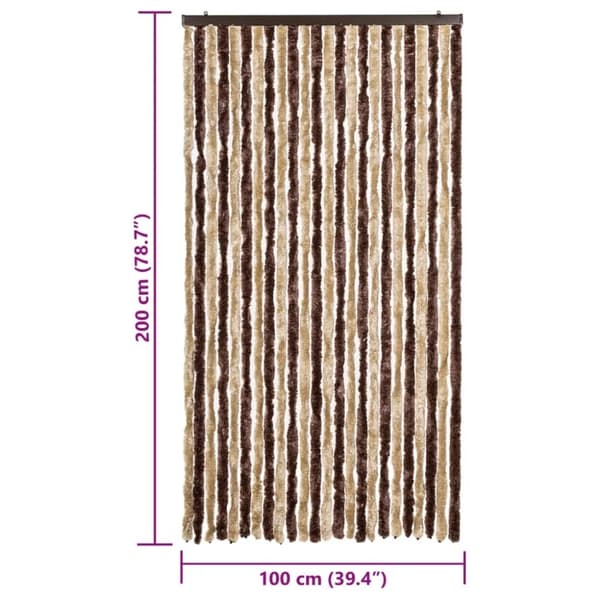 vidaXL Fluegardin beige og lysebrun 100x200 cm chenille