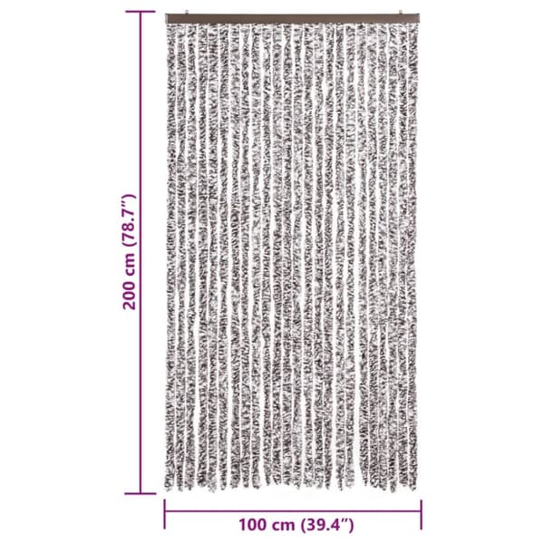 vidaXL Fluegardin brun og beige 100x200 cm chenille
