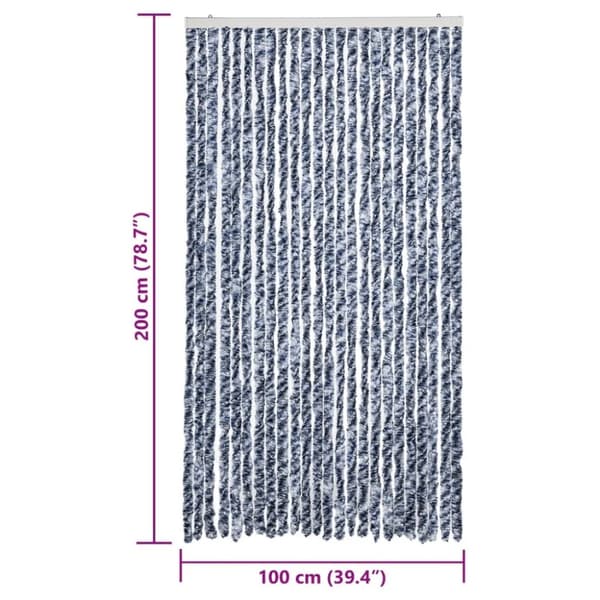 vidaXL Hyönteisverho sininen ja valkoinen 100x200 cm chenille