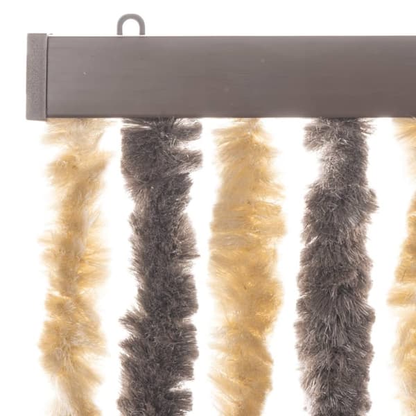vidaXL Fluegardin mørkebrun og beige 100x200 cm chenille