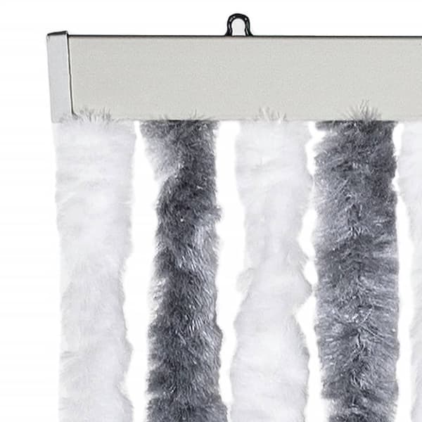 vidaXL Insektsgardin grå och vit 100x200 cm chenille