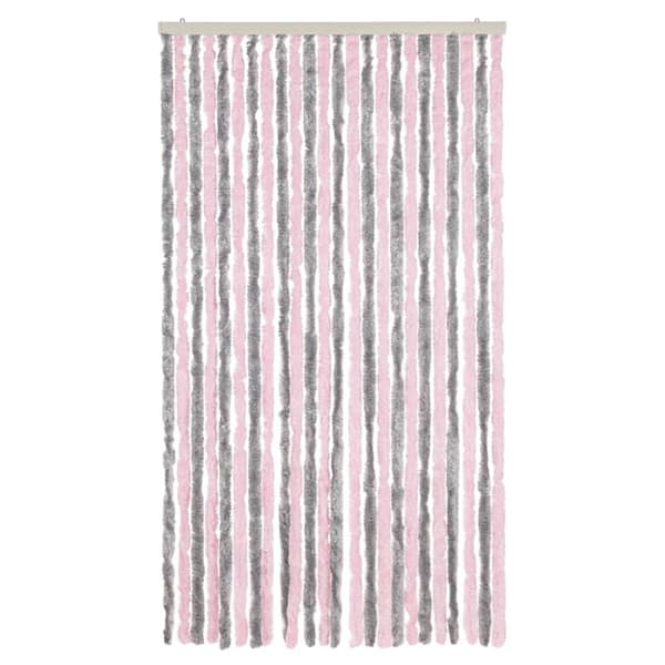 vidaXL Insektsgardin silvergrå och rosa 100x200 cm chenille