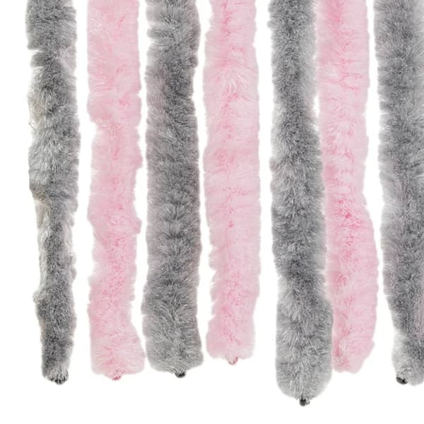 vidaXL Insektsgardin silvergrå och rosa 100x200 cm chenille