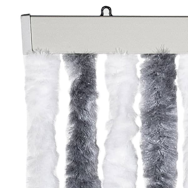 vidaXL Fluegardin grå og hvit 100x230 cm chenille